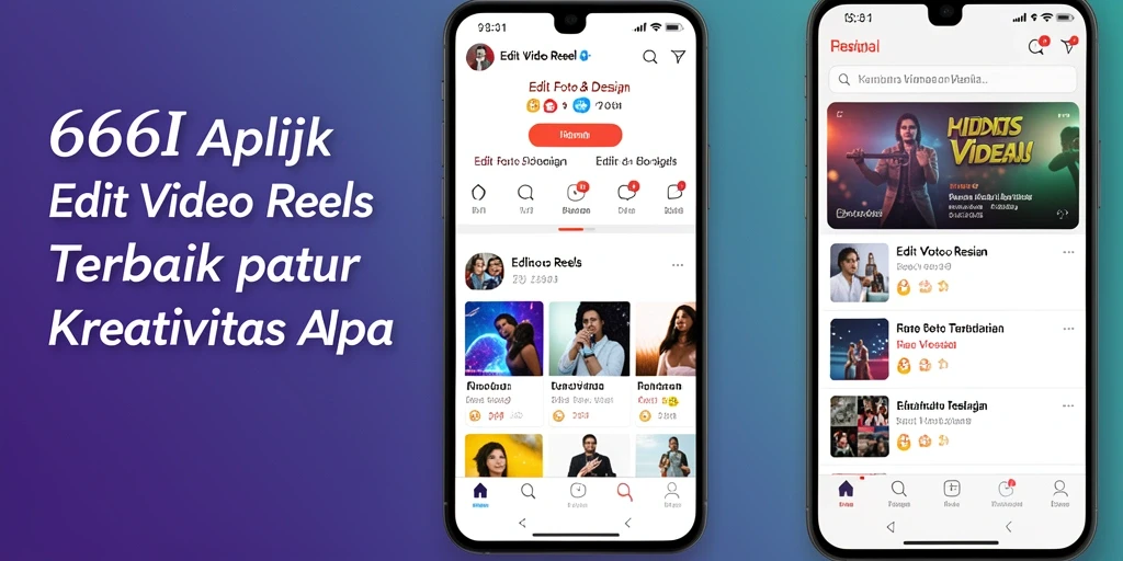 Antarmuka aplikasi 666I menampilkan berbagai fitur Edit Video Reels yang menarik.