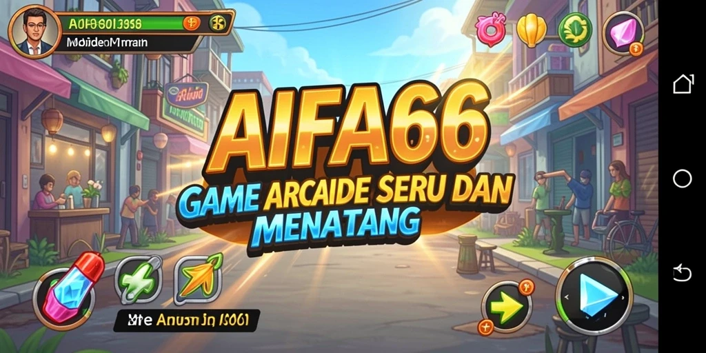 Screenshot AIFA66 menampilkan antarmuka permainan Arcade yang menarik dan dinamis.