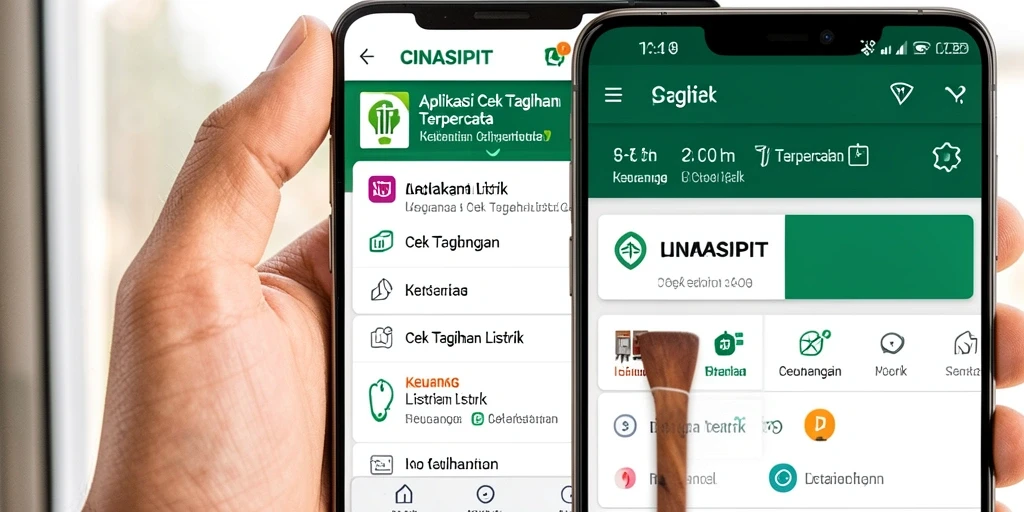 Tampilan antarmuka CINASIPIT untuk cek tagihan listrik.