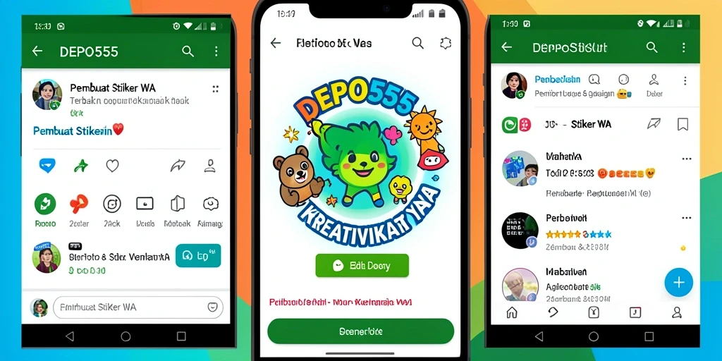 Antarmuka DEPO555 yang intuitif untuk membuat stiker WA.