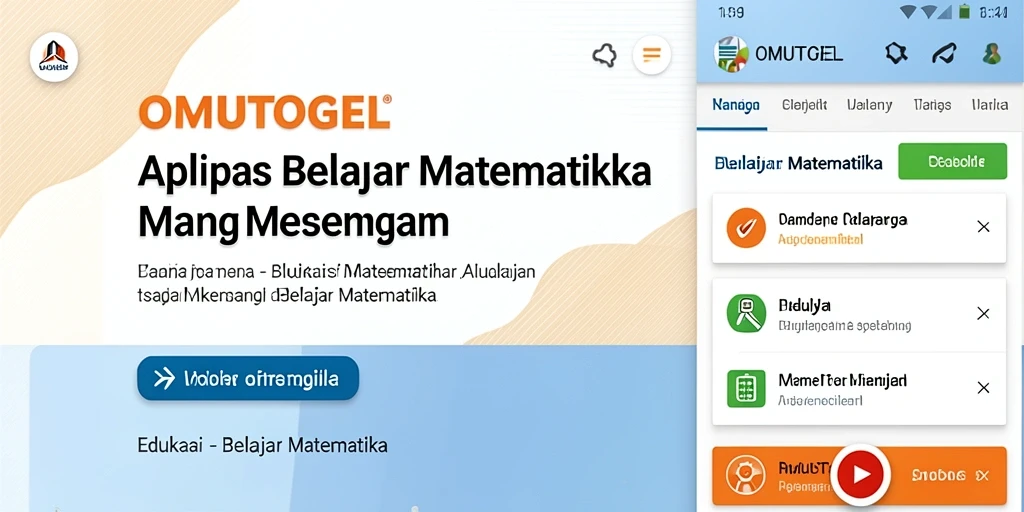 Screenshot OMUTOGEL menampilkan antarmuka yang ramah dan fungsi belajar matematika.