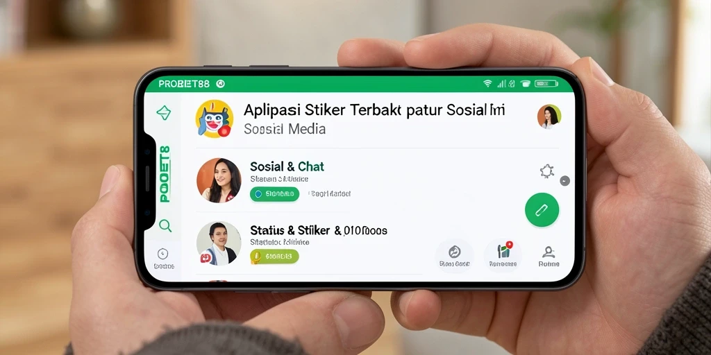 Antarmuka pengguna PROBET88 dengan berbagai stiker menarik.